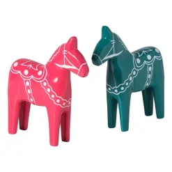 Xenos Kerstfiguren-Kerstbeeldje paard - groen - 18x16x4.5 cm