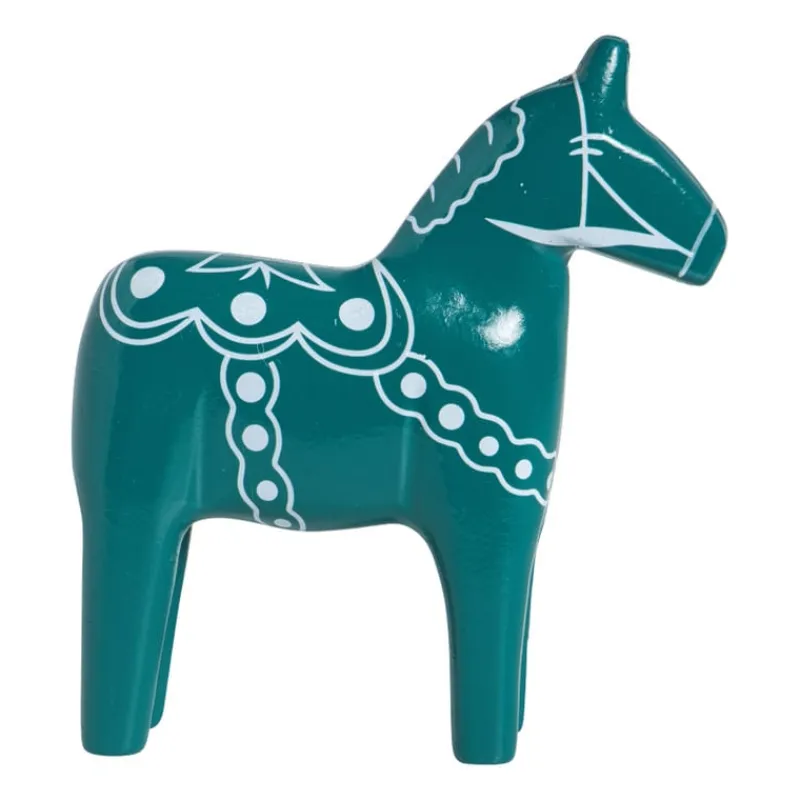 Xenos Kerstfiguren-Kerstbeeldje paard - groen - 18x16x4.5 cm