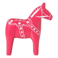 Xenos Kerstfiguren-Kerstbeeldje paard - roze - 18x16x4.5 cm