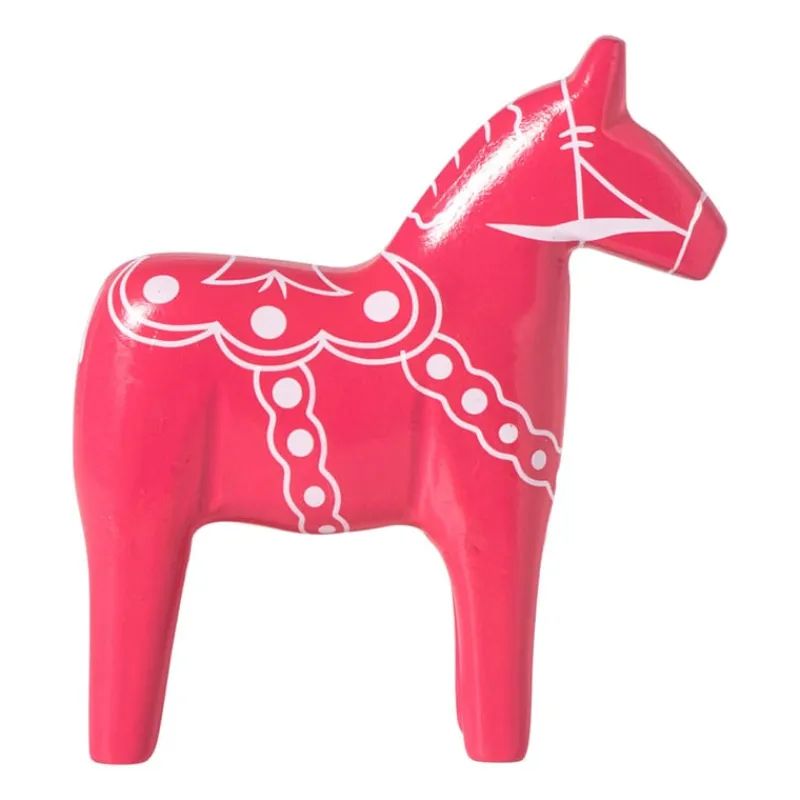 Xenos Kerstfiguren-Kerstbeeldje paard - roze - 18x16x4.5 cm