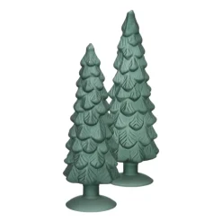 Xenos Kleine Kerstbomen|Kerstfiguren-Kerstboom beeldje groot - groen - ø8x30 cm