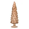 Xenos Kleine Kerstbomen|Kerstfiguren-Kerstboom beeldje groot - bruin - ø8x30 cm