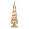 Xenos Kleine Kerstbomen|Kerstfiguren-Kerstboom beeldje groot - goudkleurig - ø8x30 cm