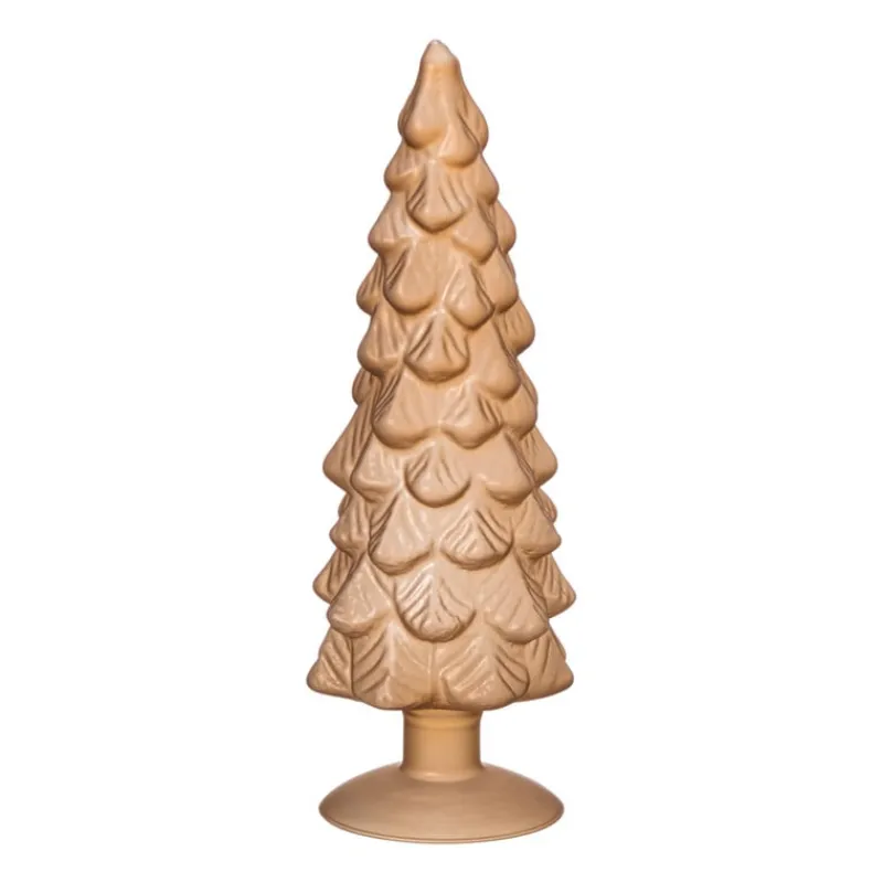 Xenos Kleine Kerstbomen|Kerstfiguren-Kerstboom beeldje klein - goud - ø8x24.5 cm