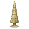 Xenos Kleine Kerstbomen|Kerstfiguren-Kerstboom beeldje klein - olijfgroen - ø8x24.5 cm