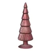 Xenos Kleine Kerstbomen|Kerstfiguren-Kerstboom beeldje klein - donkerrood - ø8x24.5 cm