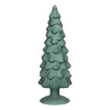 Xenos Kleine Kerstbomen|Kerstfiguren-Kerstboom beeldje klein - groen - ø8x24.5 cm