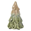 Xenos Kleine Kerstbomen|Kerstfiguren-Kerstboom beeldje klein - beige/groen - ø7.5x12 cm