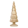 Xenos Kleine Kerstbomen|Kerstfiguren-Kerstboom beeldje klein - goudkleurig - ø8x24.5 cm