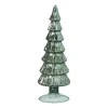 Xenos Kleine Kerstbomen|Kerstfiguren-Kerstboom beeldje shiny klein - groen - ø8x24.5 cm