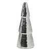 Xenos Kleine Kerstbomen-Kerstboom disco L - zilverkleurig - ø11x29 cm