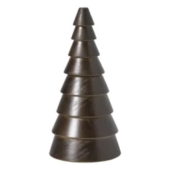 Xenos Kleine Kerstbomen|Kerstfiguren-Kerstboom groot - bruin - ø9x17.5 cm