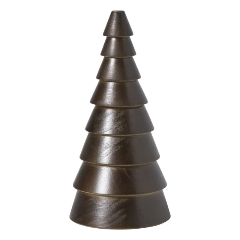 Xenos Kleine Kerstbomen|Kerstfiguren-Kerstboom groot - bruin - ø9x17.5 cm