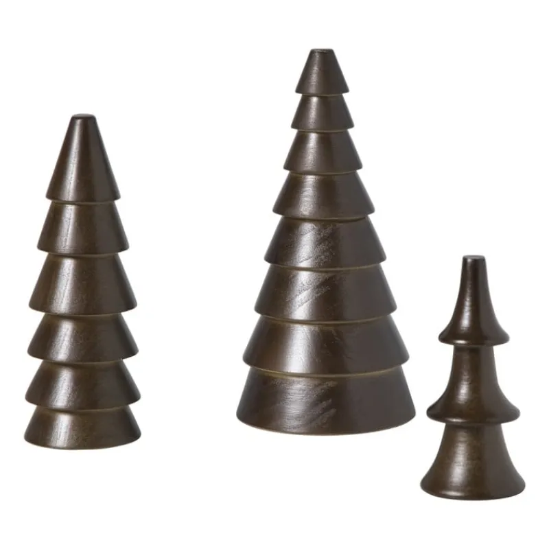 Xenos Kleine Kerstbomen|Kerstfiguren-Kerstboom groot - bruin - ø9x17.5 cm