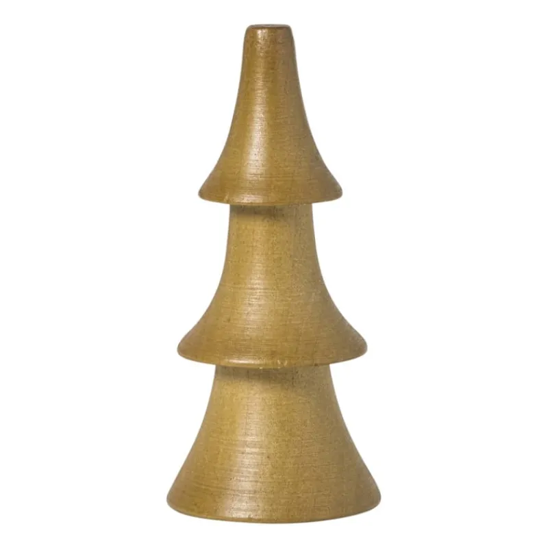 Xenos Kerstfiguren-Kerstboom hout - bruin - ø4.5x10 cm