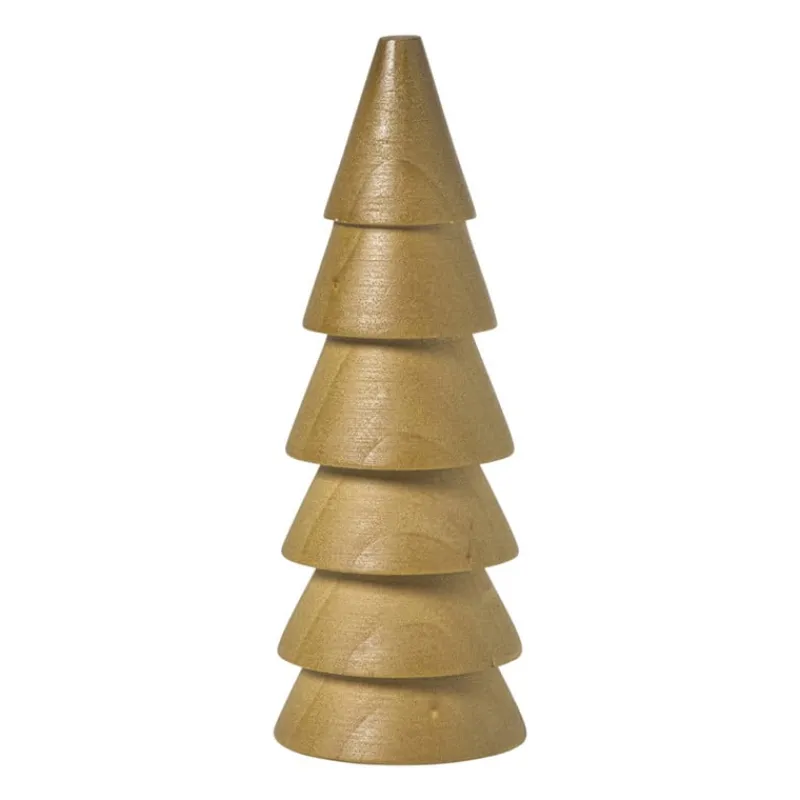 Xenos Kerstfiguren-Kerstboom hout - bruin - ø5.5x15 cm