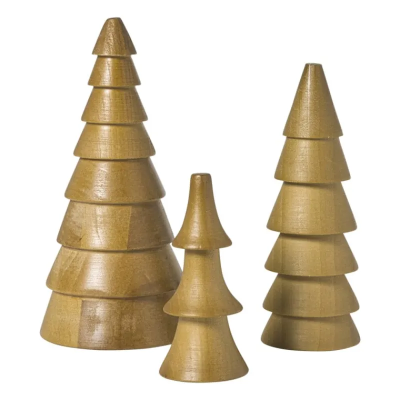 Xenos Kerstfiguren-Kerstboom hout - bruin - ø5.5x15 cm