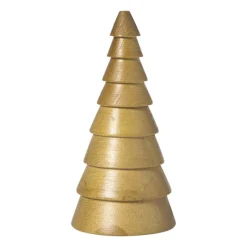 Xenos Kerstfiguren-Kerstboom hout - bruin - ø9x17.5 cm