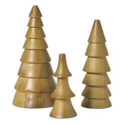 Xenos Kerstfiguren-Kerstboom hout - bruin - ø9x17.5 cm