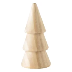 Xenos Kleine Kerstbomen-Kerstboom hout - naturel - ø4.9x10 cm