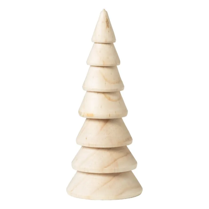 Xenos Kleine Kerstbomen-Kerstboom hout - naturel - ø7.7x17.5