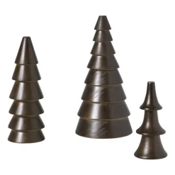 Xenos Kleine Kerstbomen|Kerstfiguren-Kerstboom klein - bruin - ø4.5x10 cm