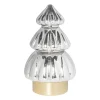 Xenos Kerstverlichting|Kleine Kerstbomen-Kerstboom lamp - grijs - 13.5x13.5x20 cm