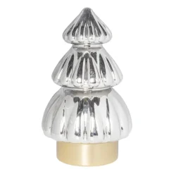 Xenos Kerstverlichting|Kleine Kerstbomen-Kerstboom lamp - grijs - 13.5x13.5x20 cm