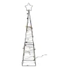 Xenos Kerstverlichting-Kerstboom met LED lampjes - zwart/goudkleurig - 60 cm