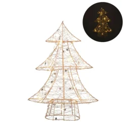 Xenos Kerstverlichting|Kleine Kerstbomen-Kerstboom met LED lampjes - goudkleurig - 40 cm