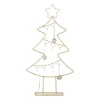 Xenos Kerstverlichting|Kleine Kerstbomen-Kerstboom standaard met LED licht - goud - 68 cm