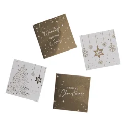 Xenos Kerst Inpakken-Kerstcadeau tags - goud - set van 24
