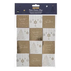 Xenos Kerst Inpakken-Kerstcadeau tags - goud - set van 24
