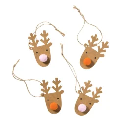 Xenos Kerst Inpakken-Kerstcadeau tags - rendier - set van 10