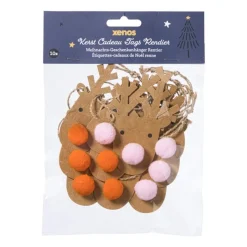 Xenos Kerst Inpakken-Kerstcadeau tags - rendier - set van 10