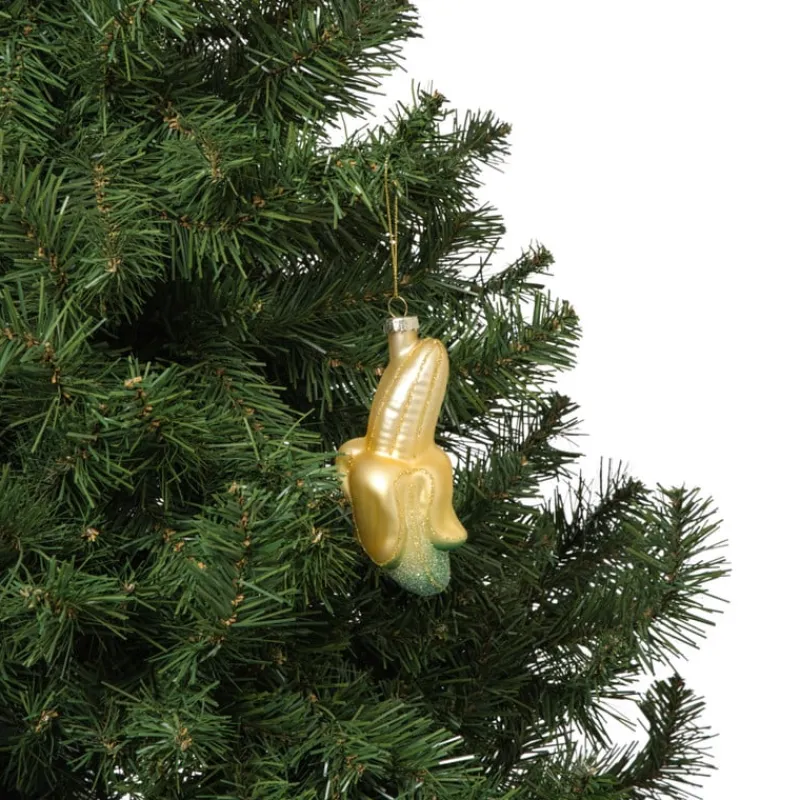 Xenos Kersthangers|Kerstballen-Kersthanger banaan - geel - 12x6.5x5.5 cm