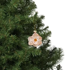 Xenos Kersthangers|Kerstballen-Kersthanger bloem - lichtbruin - 10.5x9.5x4 cm