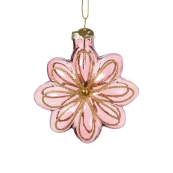 Xenos Kersthangers|Kerstballen-Kersthanger bloem - paars - 8.5x8x3.4 cm