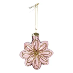 Xenos Kersthangers|Kerstballen-Kersthanger bloem - paars - 8.5x8x3.4 cm