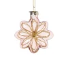 Xenos Kersthangers|Kerstballen-Kersthanger bloem - roze - 8.5x8x3.4 cm