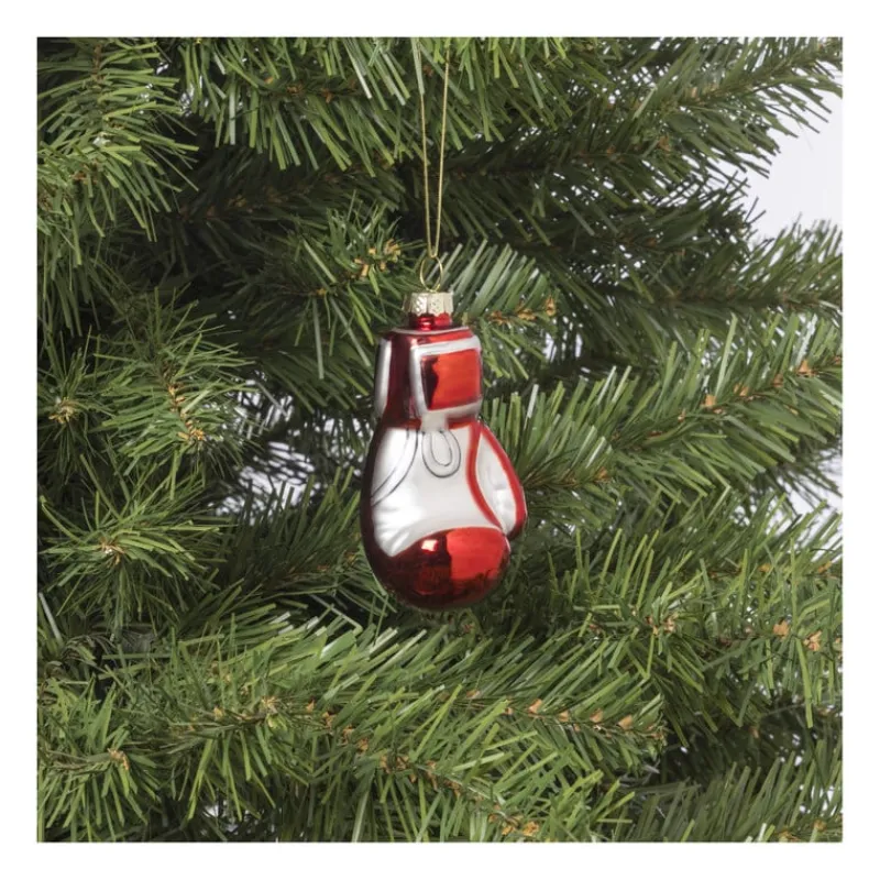 Xenos Kersthangers|Kerstballen-Kersthanger bokshandschoen - glas - 9x4.7x4.3 cm