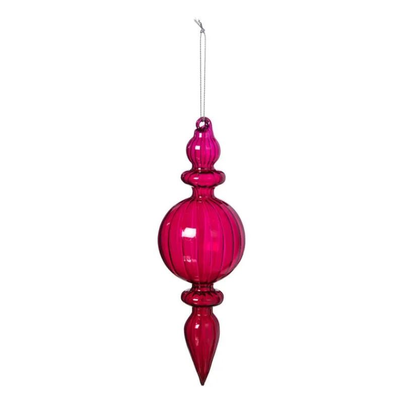 Xenos Kersthangers|Kerstballen-Kersthanger bolling - paars - ø7x22 cm