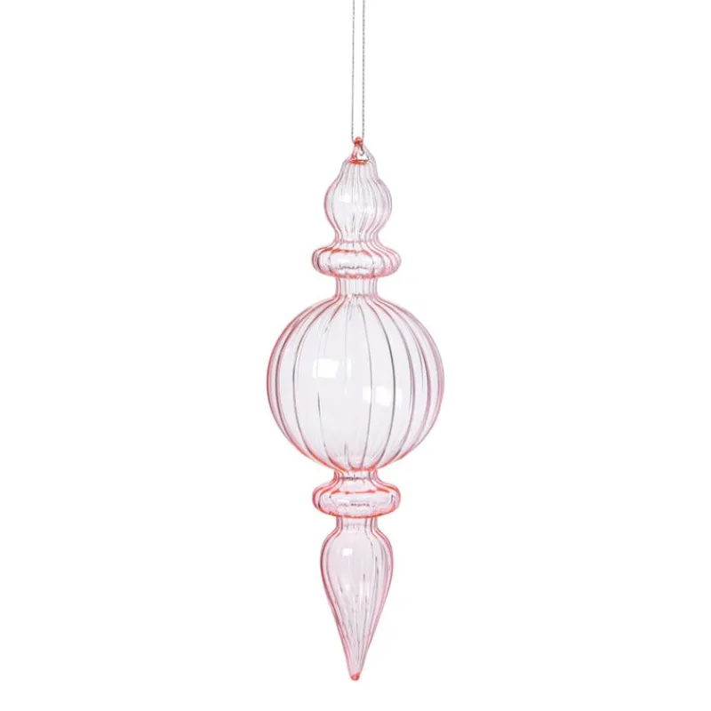 Xenos Kersthangers|Kerstballen-Kersthanger bolling - roze - ø7x22 cm