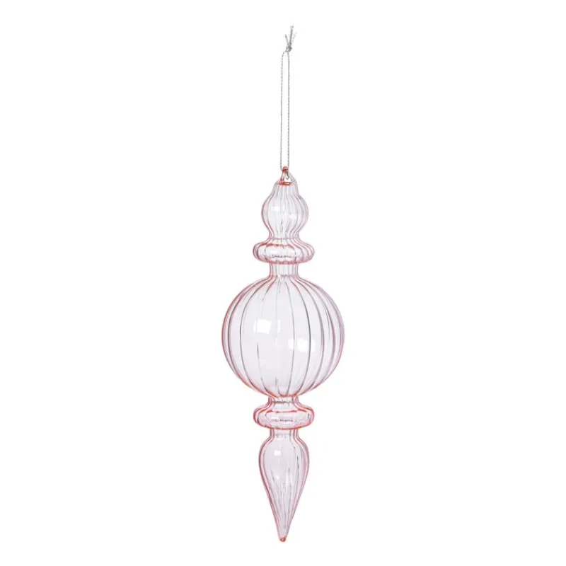 Xenos Kersthangers|Kerstballen-Kersthanger bolling - roze - ø7x22 cm