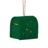 Xenos Kerstverlichting|Kersthangers-Kersthanger brievenbus - groen - 6.5x6x4.5 cm