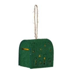 Xenos Kerstverlichting|Kersthangers-Kersthanger brievenbus - groen - 6.5x6x4.5 cm