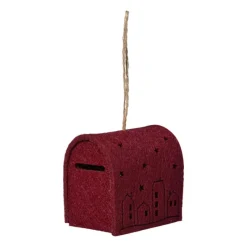 Xenos Kerstverlichting|Kersthangers-Kersthanger brievenbus - roze - 6.5x6x4.5 cm