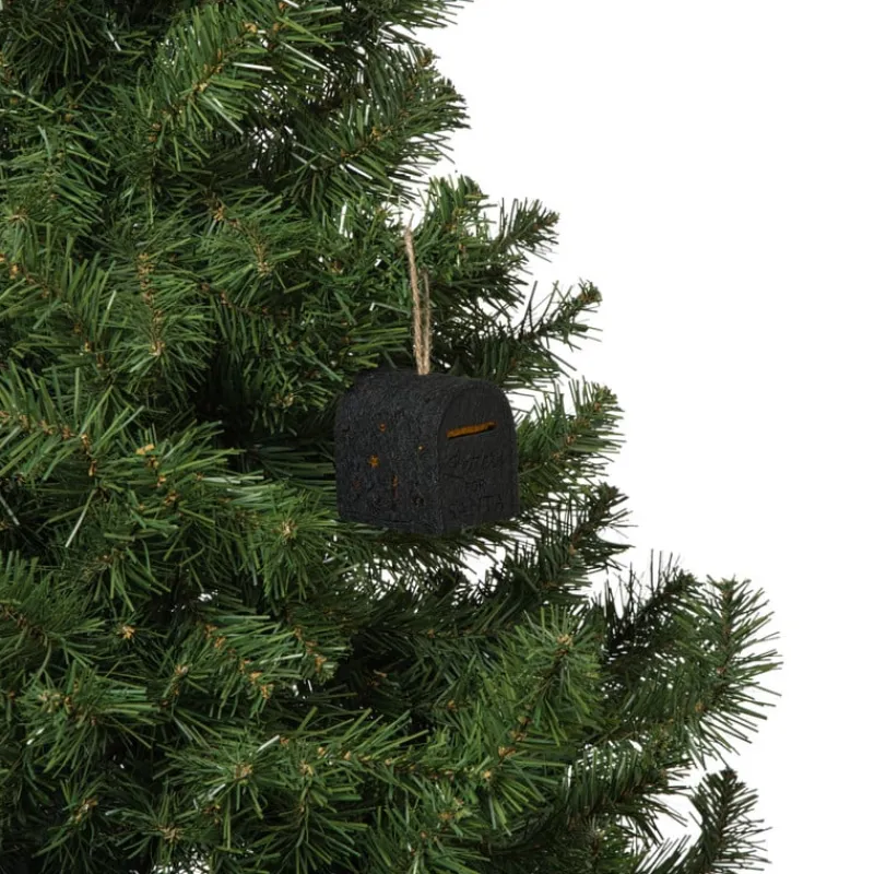 Xenos Kerstverlichting|Kersthangers-Kersthanger brievenbus - zwart - 6.5x6x4.5 cm
