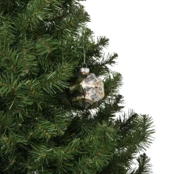 Xenos Kersthangers|Kerstballen-Kersthanger diamant - zwart/goudkleurig - ø8 cm