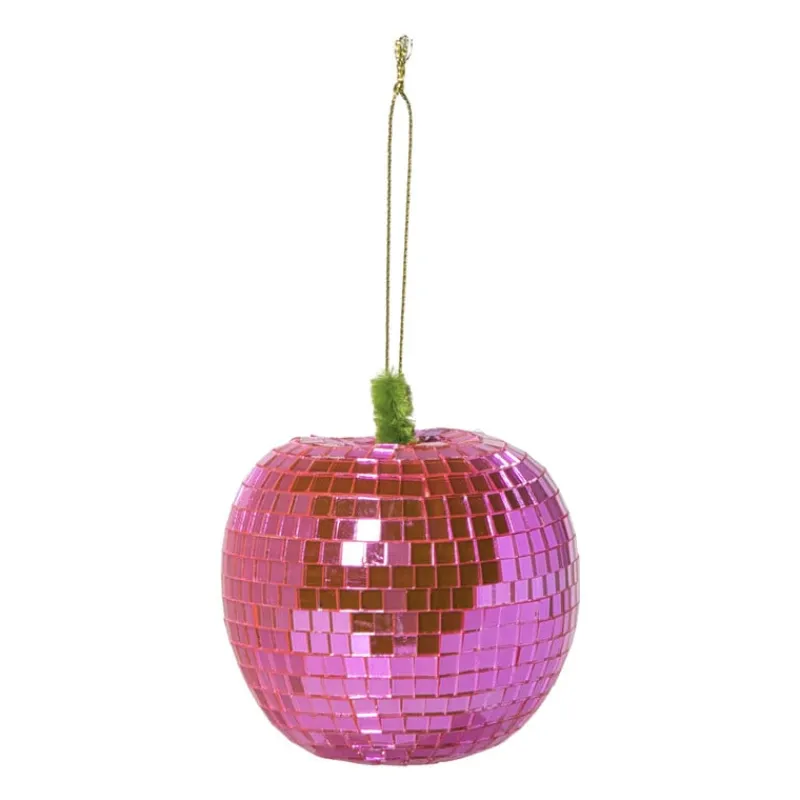 Xenos Kersthangers|Kerstballen-Kersthanger disco appel - paars - 9.5x7.8x7.8 cm